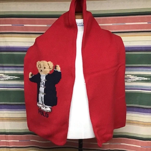 EUC POLO VINTAGE RARE DUFFEL COAT BEAR SCARF - Picture 2 of 6